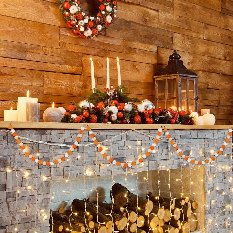 Marsui 125 Pieces Wooden Fall Beads Thanksgiving Colorful Farmhouse Beads Decorative Polished Bead Natural Rustic Home Decor for Thanksgiving Christmas Autumn Garland Crafts (Maple) (Maple,) - Image 5