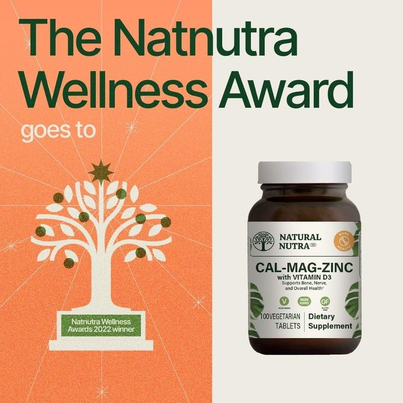 Natural Nutra مكمل كالسيوم مغنيسيوم زنك الطبيعي مع فيتامين د3 لقوة العظام والعضلات يعزز صحة الأعصاب يحسن الهضم خالي من الغلوتين خالي من السكر 100 قرص عبوة من 2 - Image 4