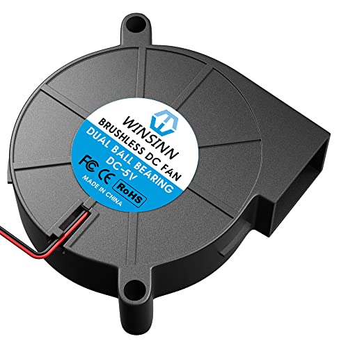 WINSINN 50mm 5015 Tiny Cooling USB Blower Fan 5V, 50mm Micro Mini USB 5 Volt Fans Blower Turbine Turbo Dual Ball Bearing, 1000mm/39in Cable Brushless Cooling 50mmx15mm (Pack of 4Pcs) - Image 5