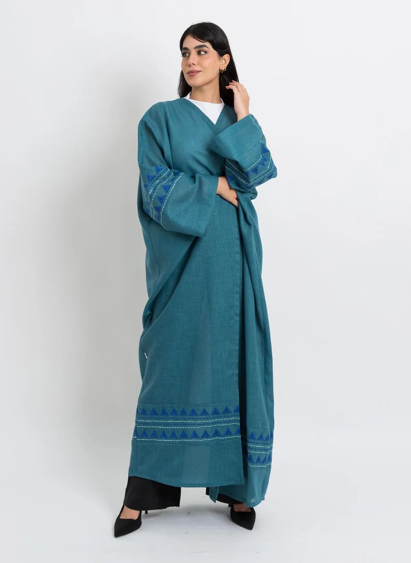 Kaafmeem Teal Triangles Tango Abaya