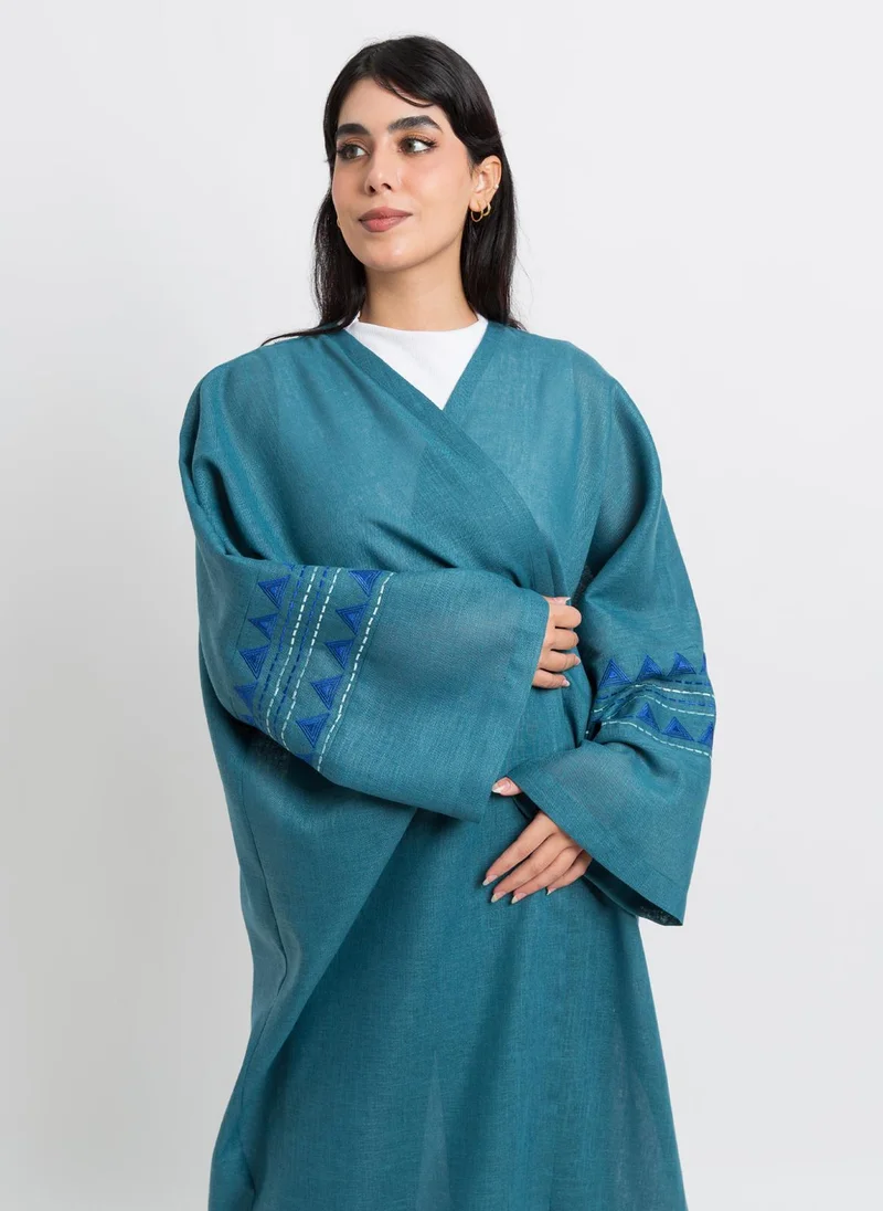 Kaafmeem Teal Triangles Tango Abaya