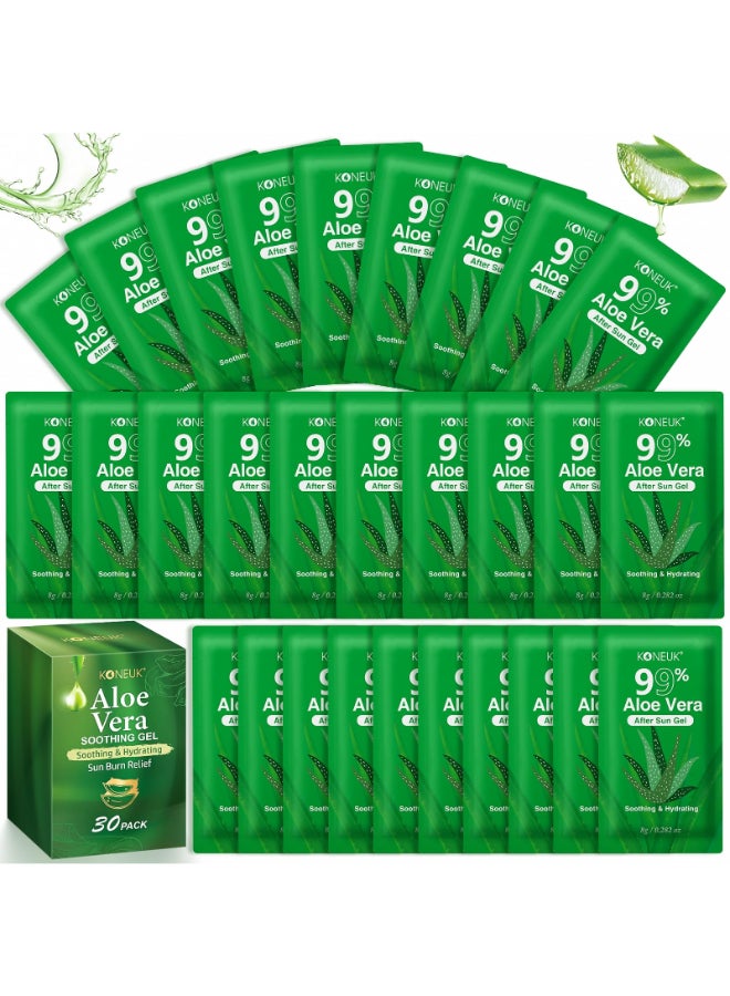 KONEUK 30 Pack Aloe Vera Gel for Face Hair Skin Sunburn Relief 99 Pure Aloe Vera Gel for After Sun Skin Care Relief Bulk Aloe Gel Travel Size for All Skin Types - Image 2