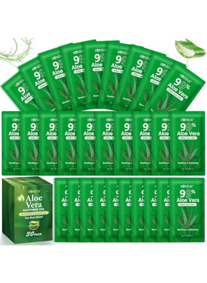 KONEUK 30 Pack Aloe Vera Gel for Face Hair Skin Sunburn Relief 99 Pure Aloe Vera Gel for After Sun Skin Care Relief Bulk Aloe Gel Travel Size for All Skin Types - Image 1
