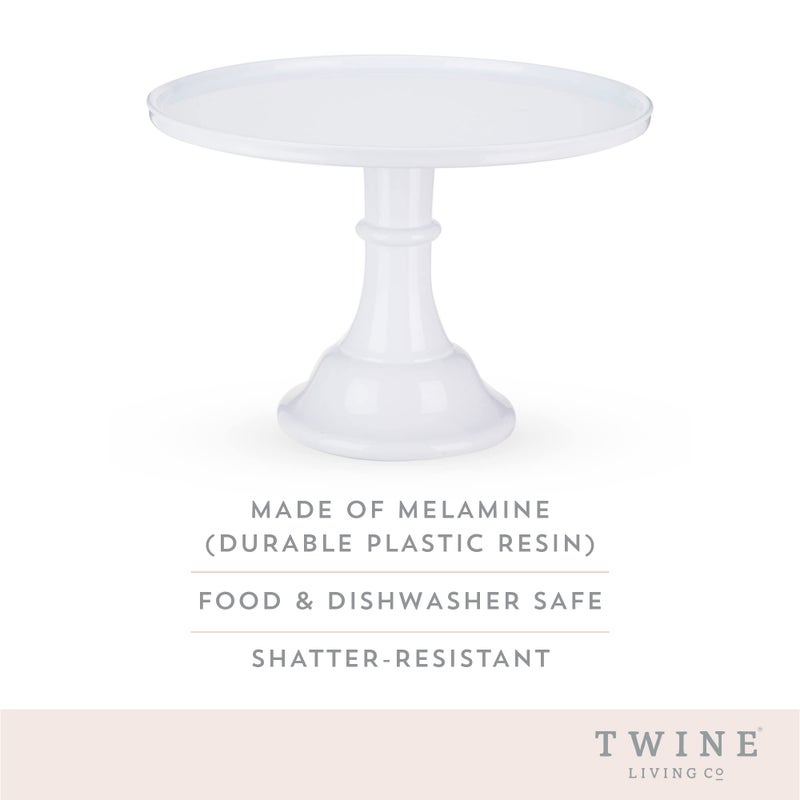 Twine Melamine Cake Stand, Cupcake Display Home Decor Food And Dessert Serving Accessory, 11.5 X 8 Inches, White, Set Of 1 - Image 2