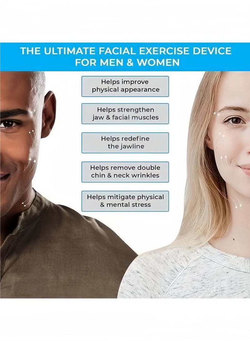 قطعتان من أدوات تمرين خط الفك للرجال والنساء، أداة لتقليل الذقن المزدوجة للنساء، أداة لتقليل دهون الوجه للرجال، أداة لتشكيل خط الفك وتنحيف وتقوية الوجه والرقبة، أدوات تحديد خط الفك للرجال - Image 3