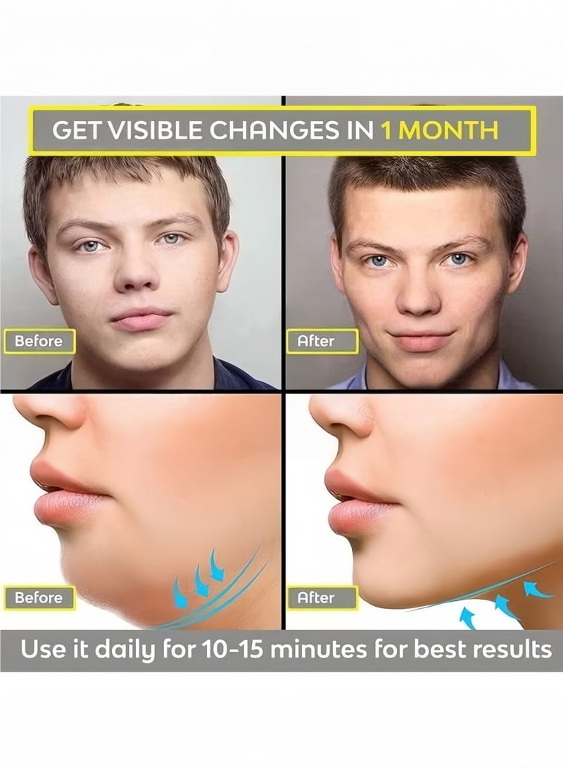 قطعتان من أدوات تمرين خط الفك للرجال والنساء، أداة لتقليل الذقن المزدوجة للنساء، أداة لتقليل دهون الوجه للرجال، أداة لتشكيل خط الفك وتنحيف وتقوية الوجه والرقبة، أدوات تحديد خط الفك للرجال - Image 2