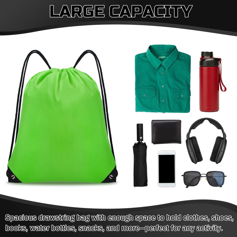 Grneric Drawstring Backpack Bulk 6 PCS, Drawstring Bags String Backpack Cinch Sack Gym Bags for Sport Trip Beach Swimming, 6 Color - Image 4