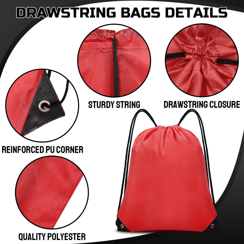 Grneric Drawstring Backpack Bulk 6 PCS, Drawstring Bags String Backpack Cinch Sack Gym Bags for Sport Trip Beach Swimming, 6 Color - Image 3