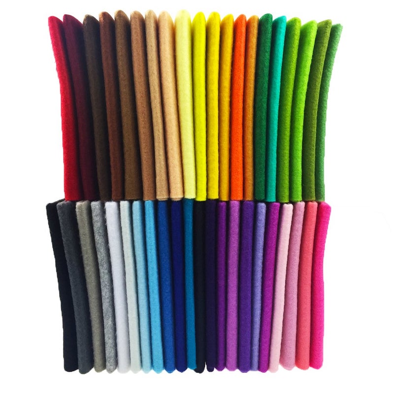 flic-flac 42pcs1.4mm Thick Soft Felt Fabric Sheet Assorted Color Felt Pack DIY Craft Sewing Squares Nonwoven Patchwork (10cm * 10cm) - Image 3