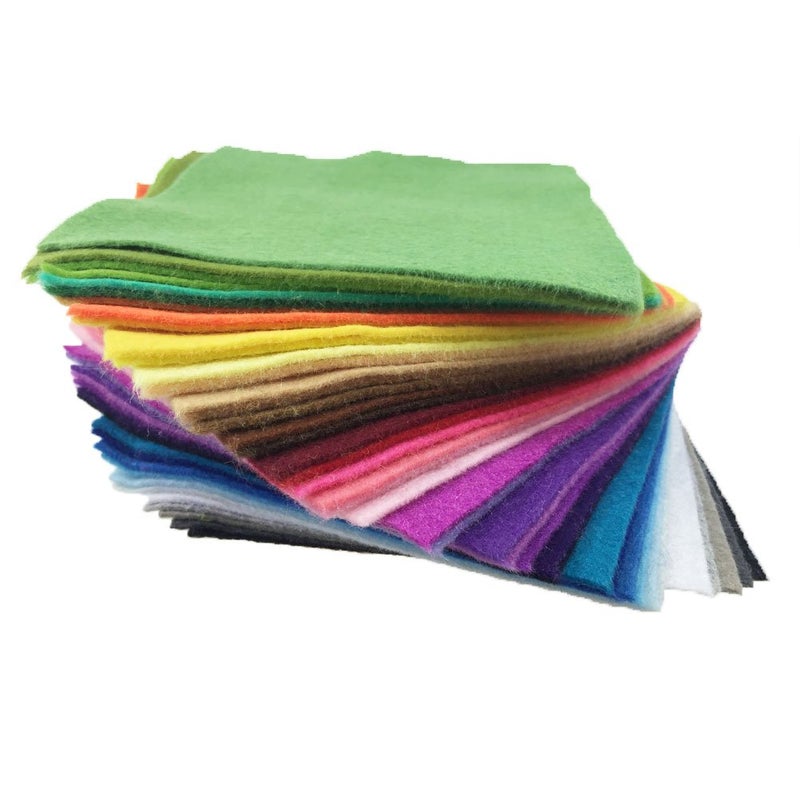 flic-flac 42pcs1.4mm Thick Soft Felt Fabric Sheet Assorted Color Felt Pack DIY Craft Sewing Squares Nonwoven Patchwork (10cm * 10cm) - Image 2