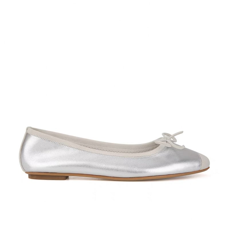 2024 Spring And South Korea Designer Yi * Ling Same Style Square Head Bow Ballet Soft Bottom Shoes Dance Shoes - Image 1