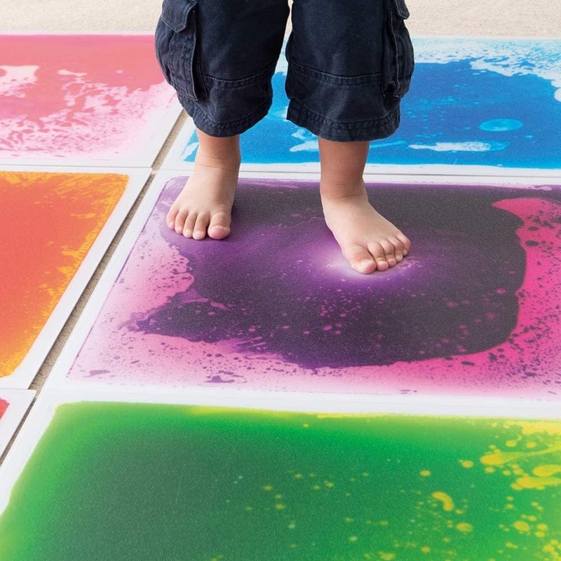 Crystiles Sensory Tiles w/ASTM, CPSIA, BS EN71 Certified, 12" x 12" Colorful Liquid Floor Tile for Kids, Liquid Sensory Floor Decorative Mat - Image 4
