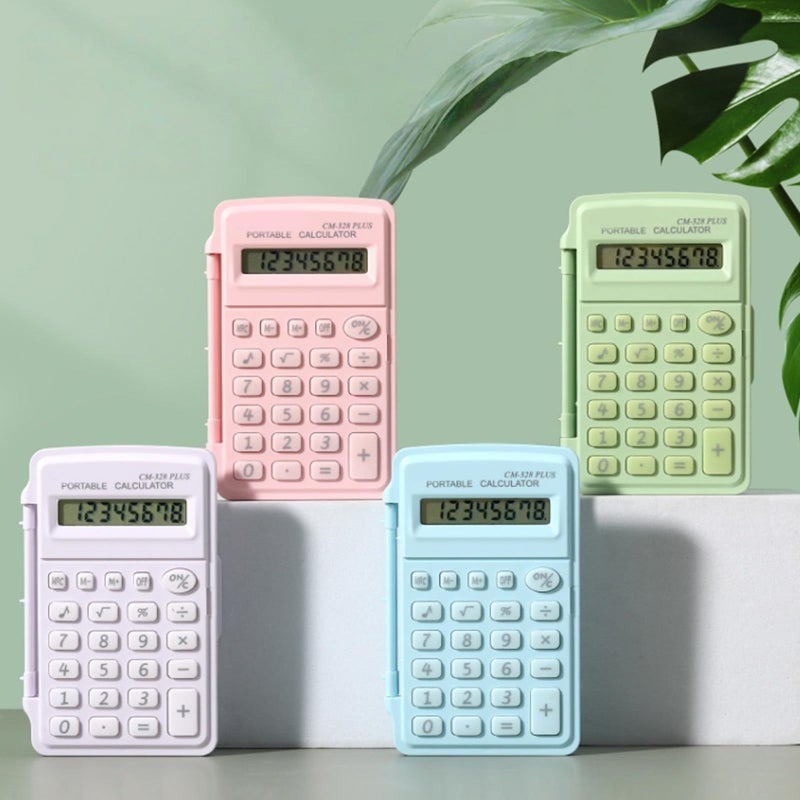 Pastel A Color Soft Tone 8 Digit Pocket Calculator with Ergonomic Buttons for School - Image 4