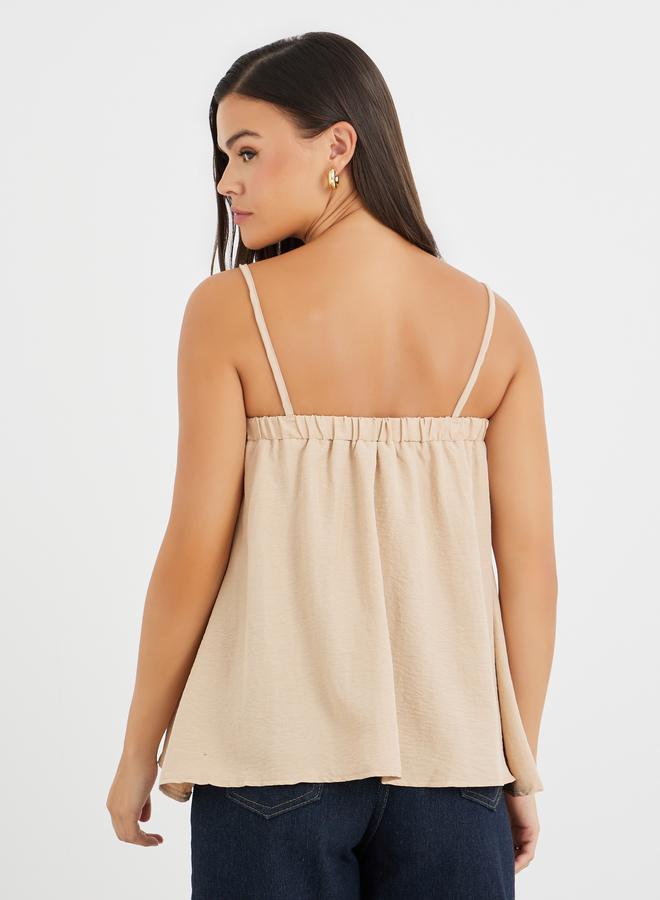 Styli Elasticated Square Neck Strappy Top - Image 4