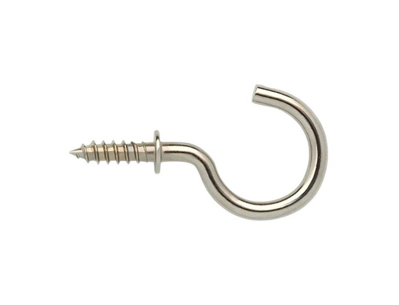 Captiver Self Tapping Alloy Steel Cup Hooks (Silver, 12X25 mm, Set of 50) Steel Ring Screw Multipurpose Key Keychain Hangers Kitchen Accessories Wooden Craft Metal MDF - Image 2