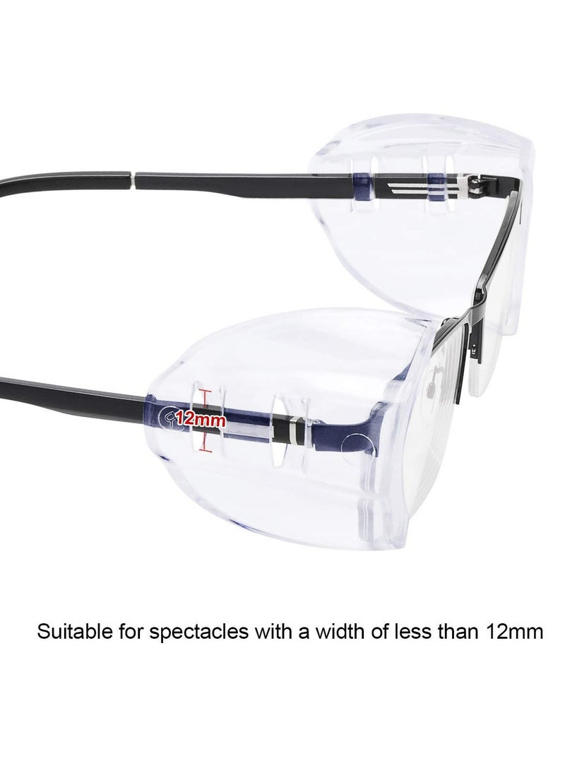 Side Shields for Transparent Prescription Glasses, Safety Shields,Slip on Clear Shields,Fits Small to Medium Eyeglasses Frames Protect - Image 2