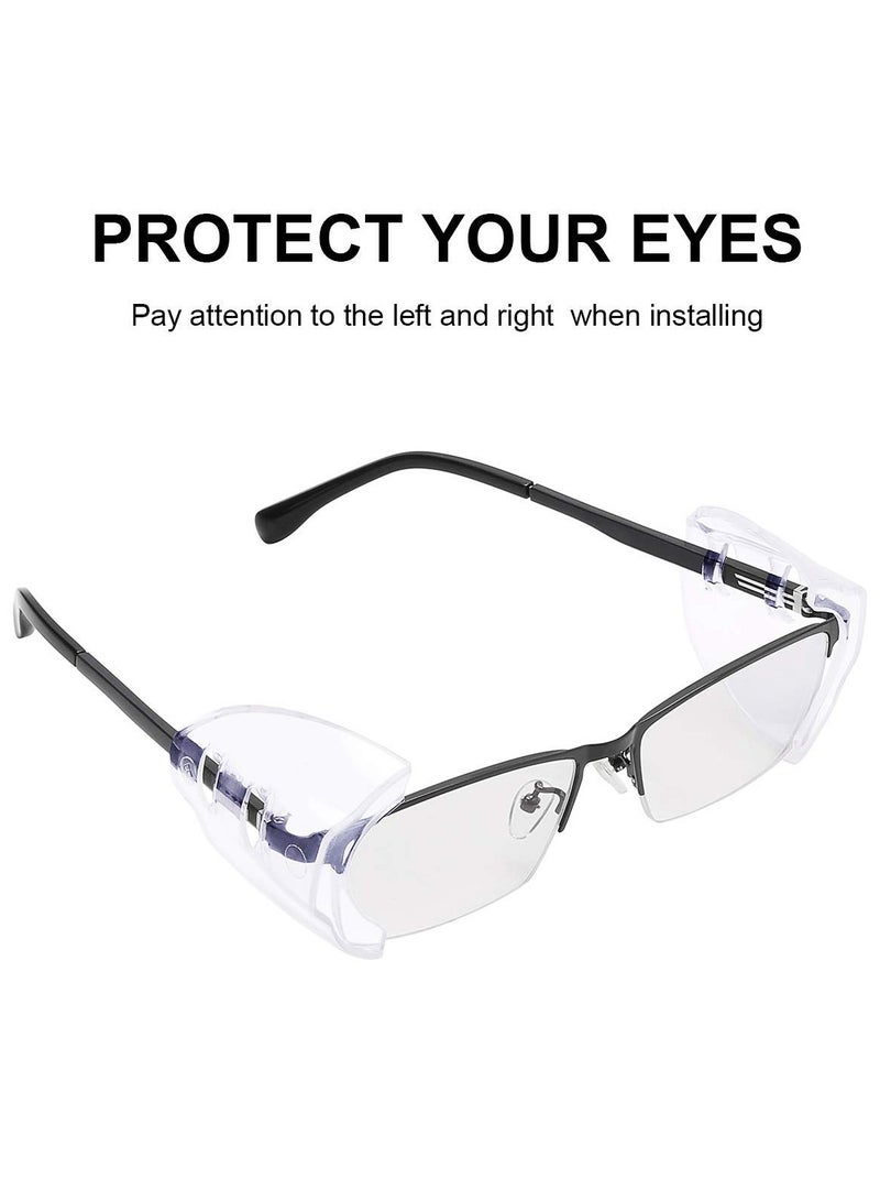 Side Shields for Transparent Prescription Glasses, Safety Shields,Slip on Clear Shields,Fits Small to Medium Eyeglasses Frames Protect - Image 3