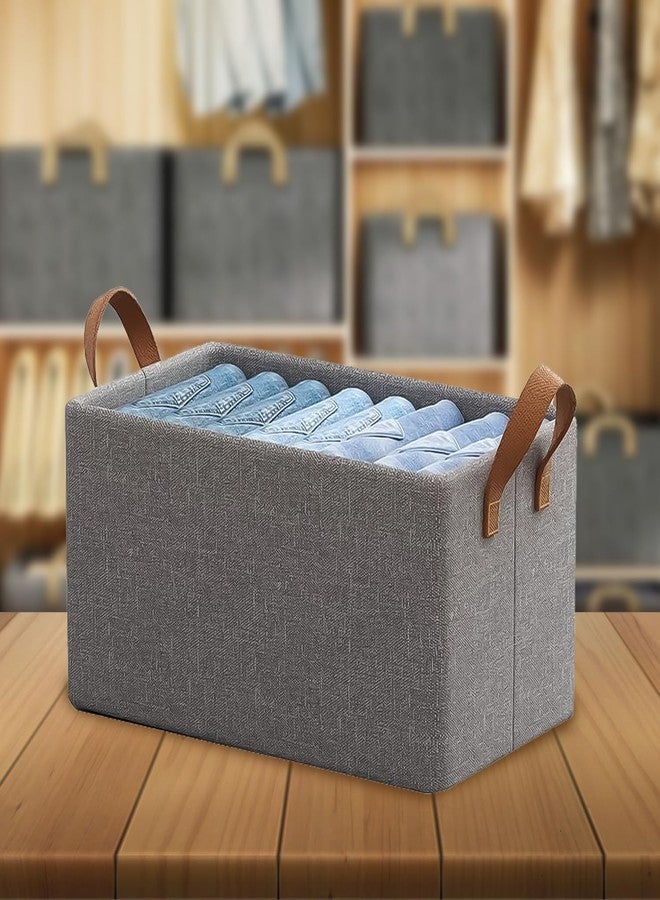 NOMAZO 26L Foldable Storage Box with Steel Frame | Collapsible Fabric Organizer with Handles for Clothes, Sarees, Blankets, Wardrobe, Shelf & Underbed Storage | Pack of 1 - Image 1