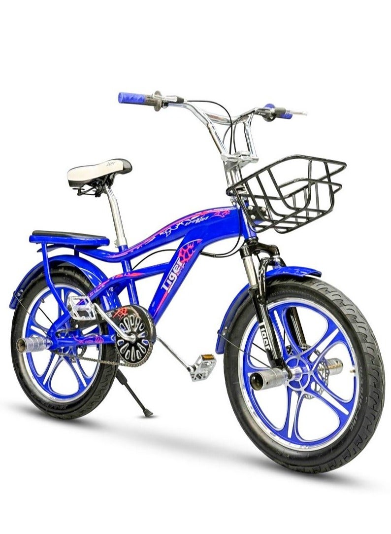 تايجر عجلة BMX مقاس 20 – هيكل متين – جنوط سبور – سلة أمامية – كرسي خلفي – كاوتش عريض - Image 1