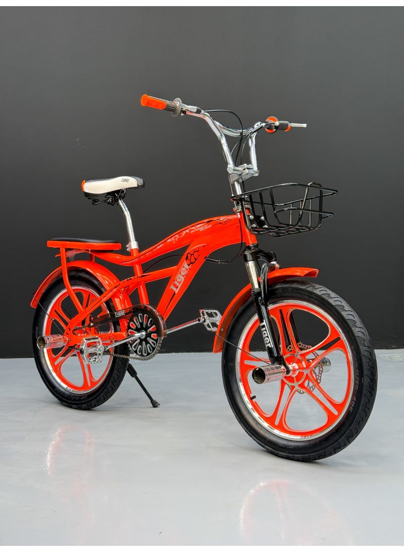 تايجر عجلة BMX مقاس 20 – هيكل متين – جنوط سبور – سلة أمامية – كرسي خلفي – كاوتش عريض - Image 2