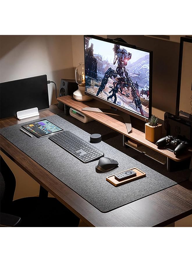 erorex 100X40Cm Non Slip Felt Desk Pad Desk Pad Protector Office Felt Desk Mat Keyboard Pad Extra Large Felt Mouse Pad…… - Image 2