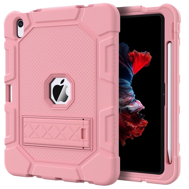 Azzsy Case for iPad A16 11th Generation 11 Inch 2025 iPad 10th Generation 109 Inch 2022 Builtin Pencil Holder Heavy Duty Shockproof Rugged Protective Case Rose Gold2
