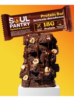 Soul Pantry Brownie Decadence Protein Bar with Plant-Based Protein, Gluten-Free, No Artificial Additives, High Protein Power Punch Chocolate Waffle (Pack of 3)  - Image 3
