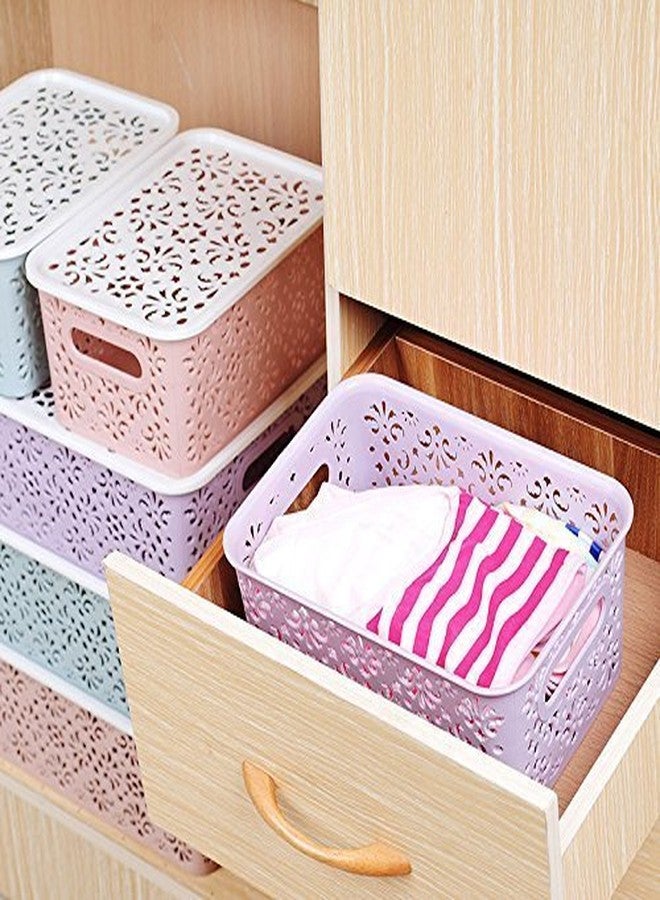 BSBDA Hollow Basket Storage Box/Basket and Holding Space for Kitchen, Utility, Living Room, Kids Room, Bedroom, Bathroom, Office Basket Storage (Pack Of 2) - Image 5