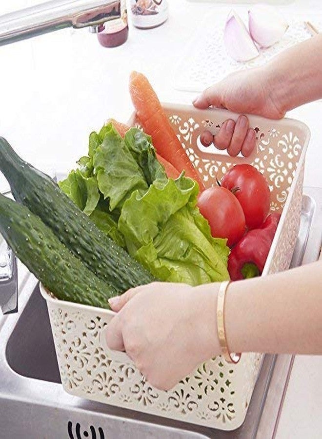 BSBDA Hollow Basket Storage Box/Basket and Holding Space for Kitchen, Utility, Living Room, Kids Room, Bedroom, Bathroom, Office Basket Storage (Pack Of 2) - Image 3