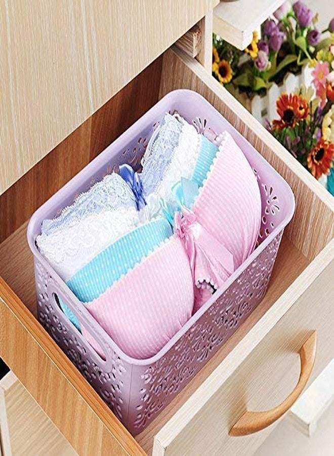 BSBDA Hollow Basket Storage Box/Basket and Holding Space for Kitchen, Utility, Living Room, Kids Room, Bedroom, Bathroom, Office Basket Storage (Pack Of 2) - Image 4