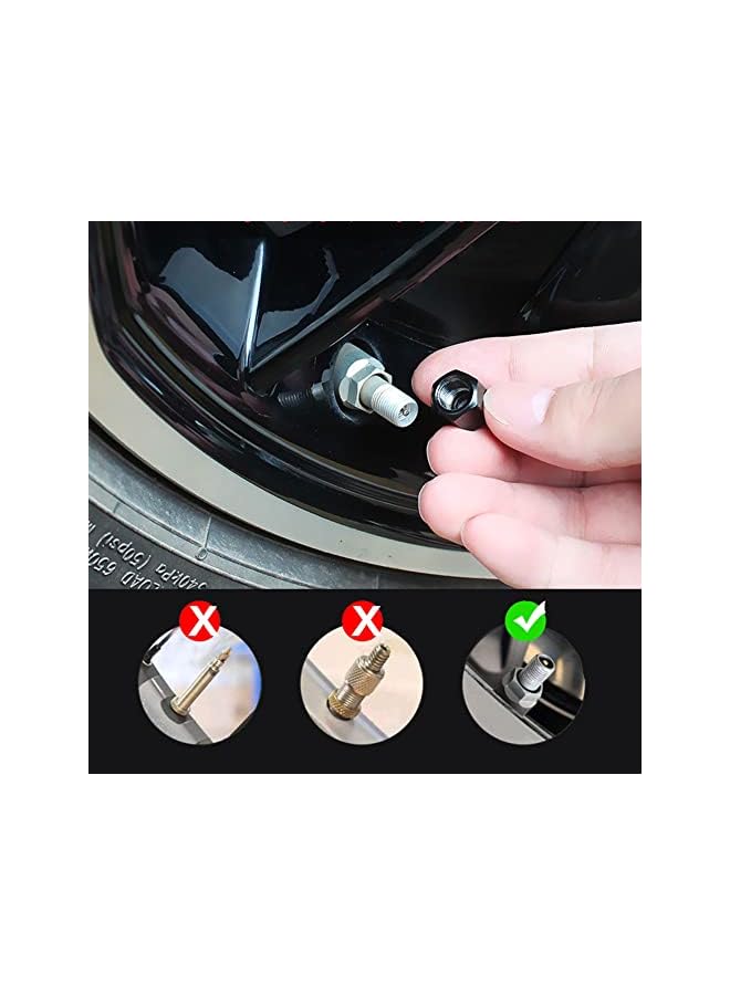 S-TOP for Camaro RS Black Metal Tire Valve Stem Cap Covers Air Valve Cap Set Dust Proof Leak-Proof Air Cover Logo Styling Car Accessories(Pack of 5) - Image 1