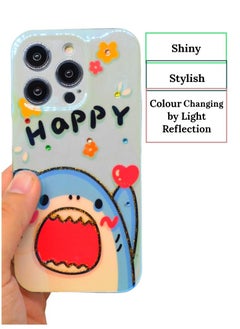 Houmt iPhone 14 Pro Max Cover 6.7 inch with Fashion Luxury Glossy Rhinestones Beautiful Oil Painting Soft Phone Case Silicone Shockproof Casing Protection Back Cover  - Image 2