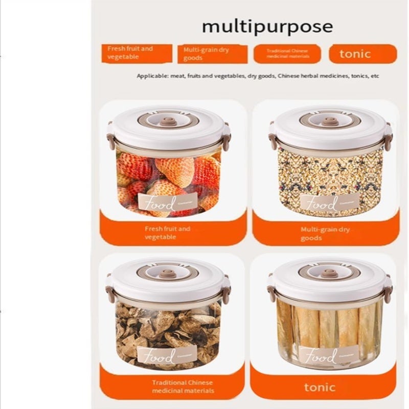 Vacuum Food Container: 1.05L White, Airtight Seal Keeps Food Fresh Longer - Manual Hand Pump For Easy Vacuum Creation, Portable Food Storage For Home Or On The Go - Image 5