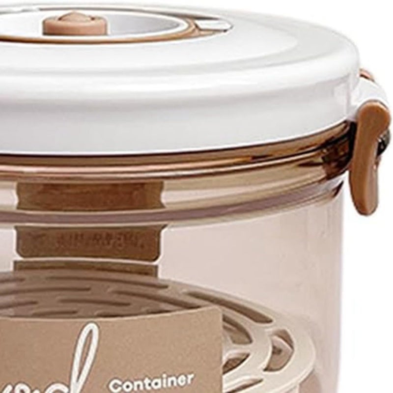 Vacuum Food Container: 1.05L White, Airtight Seal Keeps Food Fresh Longer - Manual Hand Pump For Easy Vacuum Creation, Portable Food Storage For Home Or On The Go - Image 3