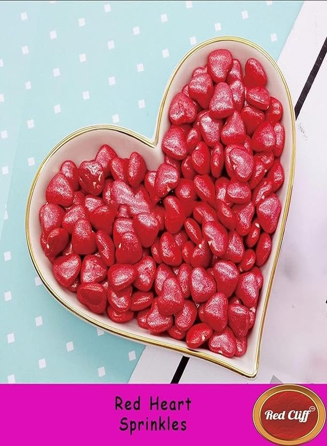 RED CLIFF Edible Red Heart+Rainbow Vermicelli Shape Sprinkles | Metallic Dessert Toppings for Cakes, Cupcakes, Ice Cream & Sweets | Edible Decorative Sugar Sprinkles | Ideal for Baking & Festive Garnishing | 100gx2 | Pack of 2 - Image 5