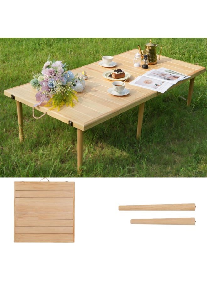 SRYBLT 60" X 30" Boho Low Picnic Table, with Two Available Heights,Seating for 6 People,Suitable for Beach, Camping and Barbecue,Painted and Waterproof (Boho Picnic Table-C) - Image 1