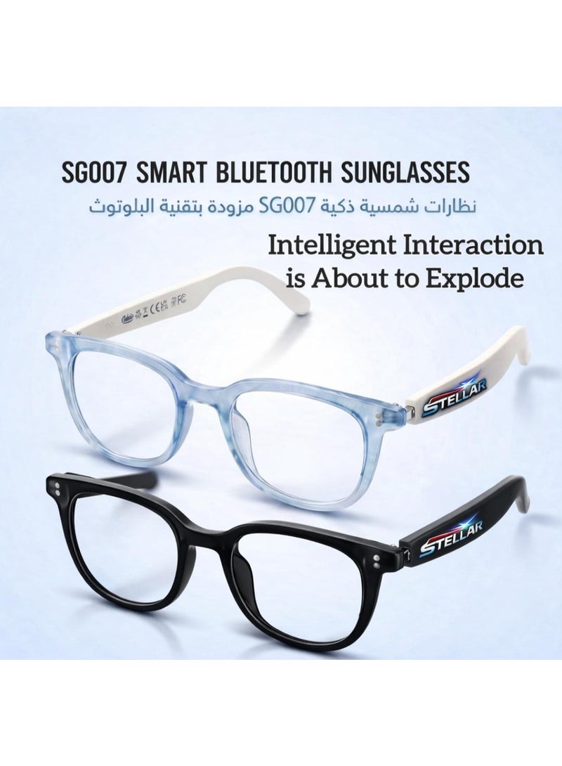 STELLAR SG007 Smart Bluetooth Sunglasses with Music and Calling Function, Blue - Image 3