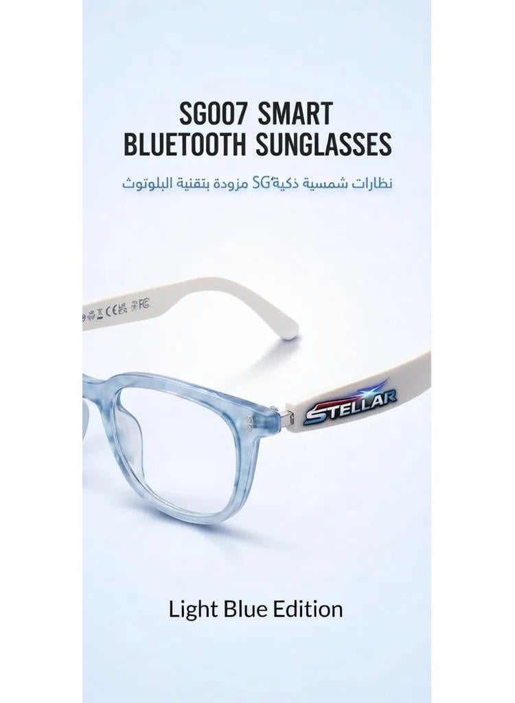 STELLAR SG007 Smart Bluetooth Sunglasses with Music and Calling Function, Blue - Image 4