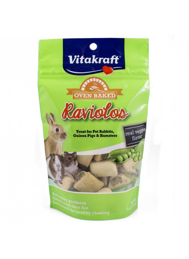 Vitakraft Raviolos Small Animal Treat - Made with Real Vegetables - For Rabbits, Guinea Pigs, and Hamsters Brown 5 Ounce (Pack of 1)
