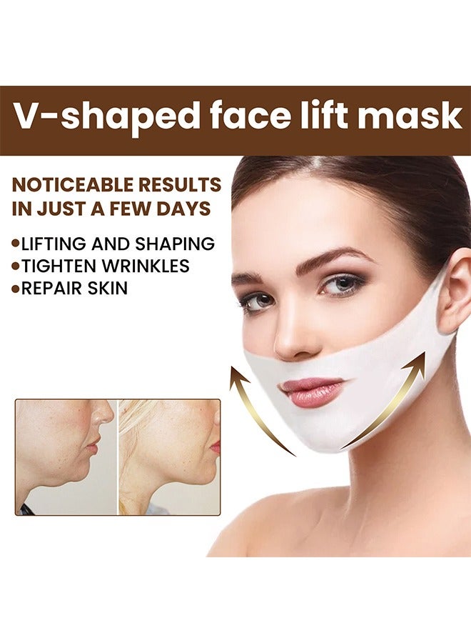 EELHOE V-line Lifting Mask -Facial Firming Lifting Shaping Small V-face Ear Lifting Facial Mask 3 Pack - Image 4
