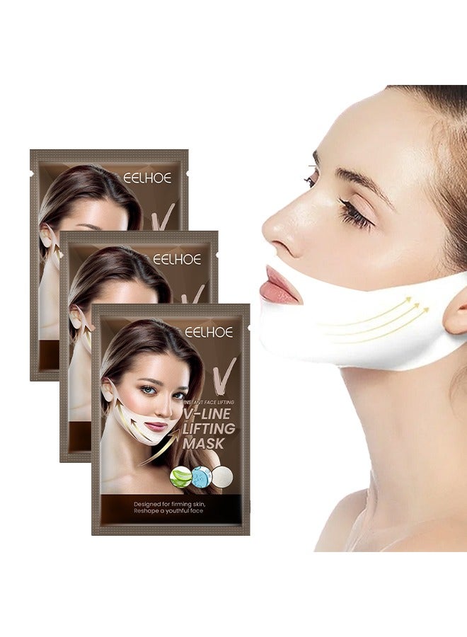 EELHOE V-line Lifting Mask -Facial Firming Lifting Shaping Small V-face Ear Lifting Facial Mask 3 Pack - Image 1
