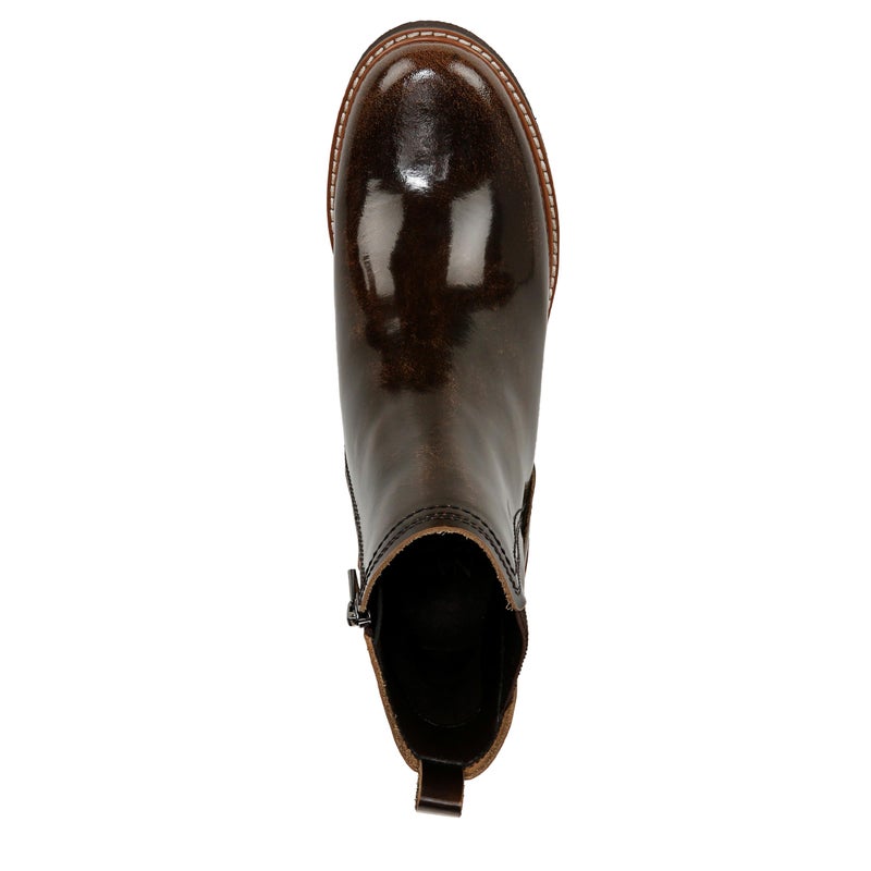 Naturalizer Womens Darry Bootie Water Repellent Ankle Boot English Tea Brown Leather 9.5 M - Image 5