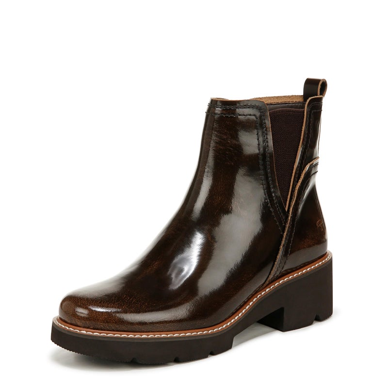Naturalizer Womens Darry Bootie Water Repellent Ankle Boot English Tea Brown Leather 9.5 M - Image 1