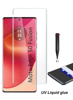 Motorola Edge 50 Fusion Screen Protector – UV Liquid Glue Full Screen Edge to Edge Tempered Glass Screen Protector, High Transparency, Delicate Touch, Anti-Explosion, Smooth Arc Edges.