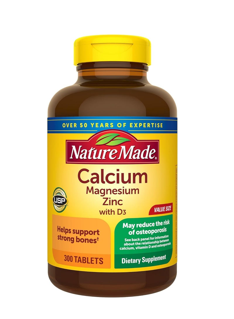 Nature Made Calcium Magnesium Zinc Tablets With Vitamin D 300 Count - Image 1