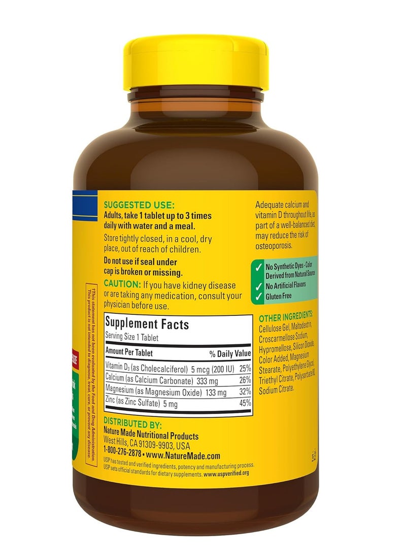 Nature Made Calcium Magnesium Zinc Tablets With Vitamin D 300 Count - Image 3