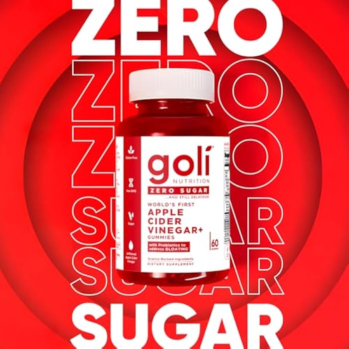 Goli Zero Sugar Apple Cider Vinegar Gummies - ACV with Vitamin B12 and Probiotics - No Sugar Alcohols - Vegan, Keto-Friendly, Gluten-Free - Image 4