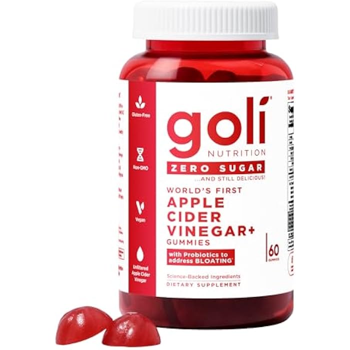 Goli Zero Sugar Apple Cider Vinegar Gummies - ACV with Vitamin B12 and Probiotics - No Sugar Alcohols - Vegan, Keto-Friendly, Gluten-Free - Image 1
