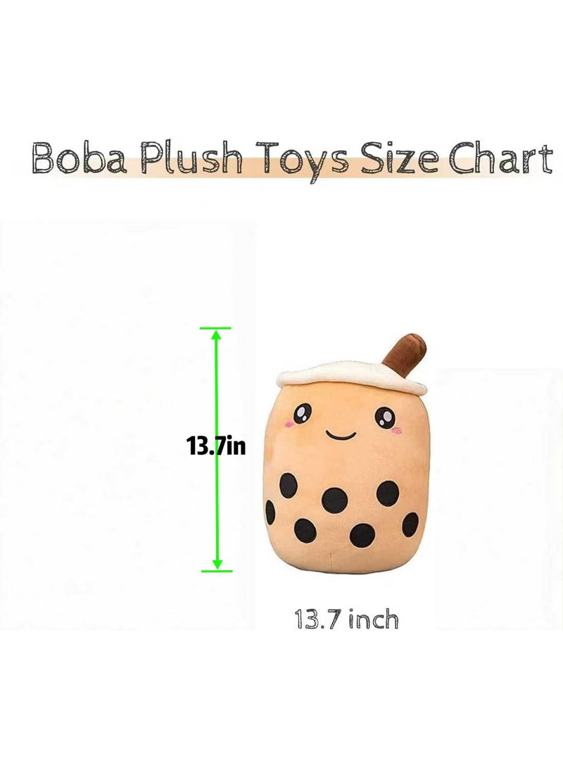 Cute Stuffed Boba Plush Bubble Tea Plushie Pillow Milk Tea Cup Pillow Food Plushie, Soft Kawaii Hugging Plush Toys Gifts for Kids(Brown, 13.7 inch) - Image 5