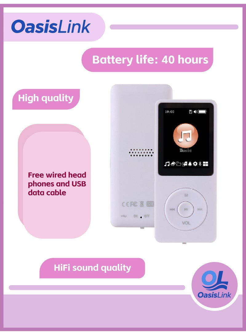 أواسيس لينك مشغل MP3 سعة 32 جيجابايت، مشغل موسيقى بجودة صوت عالية (أبيض) - Image 1